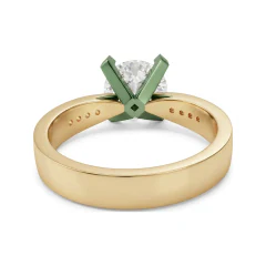 2.14 CTTW Round Solitaire Engagement Ring with Accent Stones in 10K Yellow Gold thumbnail 3