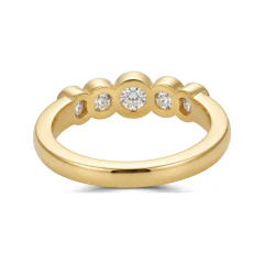 0.65 CTTW Bezel-Set Five-Stone Diamond Band in 10K Yellow Gold thumbnail 3