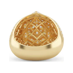 2.65 CTTW Mens Pave Dome Cluster Statement Ring in 10K Yellow Gold thumbnail 3