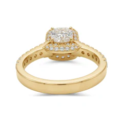 1.05 CTTW Cathedral Pave Halo Engagement Ring in 10K Yellow Gold thumbnail 3