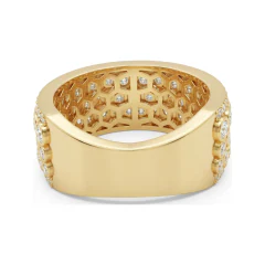 1.51 CTTW Multi-Row Eternity Band | Pave & Bezel Wide Ring in 10K Yellow Gold thumbnail 3