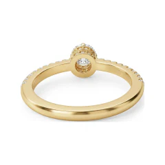 0.8 CTTW Hidden Halo Solitaire Pave Engagement Ring in 10K Yellow Gold thumbnail 3