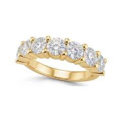 2.14 CTTW Princess & Round Bridal Set with Half Eternity Band in 10K Yellow Gold thumbnail 1