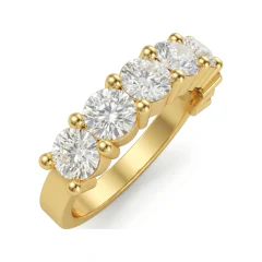2.14 CTTW Princess & Round Bridal Set with Half Eternity Band in 10K Yellow Gold thumbnail 2