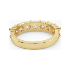 2.14 CTTW Princess & Round Bridal Set with Half Eternity Band in 10K Yellow Gold thumbnail 3