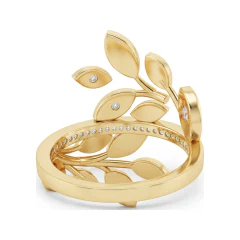 0.5 CTTW Leaf & Vine Pave Diamond Nature-Inspired Ring in 10K Yellow Gold thumbnail 3
