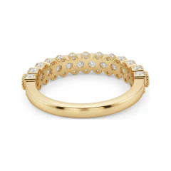0.48 CTTW Milgrain Half Eternity Band with Shared-Prong Rounds in 10K Yellow Gold thumbnail 3