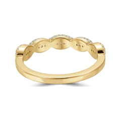 0.24 CTTW Twisted Rope Infinity Half Eternity Band in 10K Yellow Gold thumbnail 3