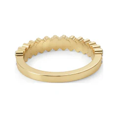 0.85 CTTW Shared-Prong Half Eternity Band - Round Stones in 10K Yellow Gold thumbnail 3