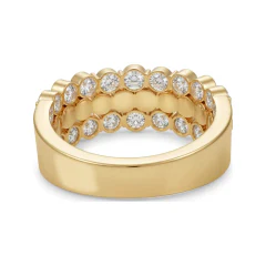 2.15 CTTW Multi-Row Shared-Prong Diamond Cluster Band in 10K Yellow Gold thumbnail 3