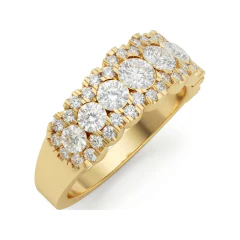 1.21 CTTW Graduated Pave Half Eternity Band with Round Stones in 10K Yellow Gold thumbnail 2