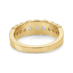 1.21 CTTW Graduated Pave Half Eternity Band with Round Stones in 10K Yellow Gold thumbnail 3