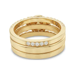 1.12 CTTW Infinity Bypass Bridal Set | Micro-Pave Round Engagement Ring in 10K Yellow Gold thumbnail 3
