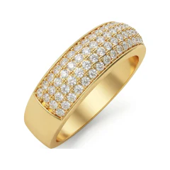 0.73 CTTW Multi-Row Pave Eternity Wide Band in 10K Yellow Gold thumbnail 2