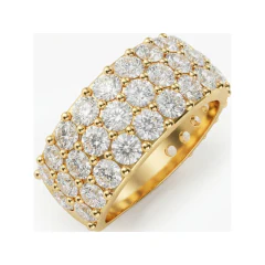 3.66 CTTW Multi-Row Pave Eternity Band, Wide Design in 10K Yellow Gold thumbnail 2