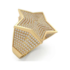 4.15 CTTW Star Cocktail Ring with Micro-Pave Rounds in 10K Yellow Gold thumbnail 2