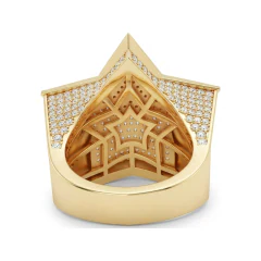 4.15 CTTW Star Cocktail Ring with Micro-Pave Rounds in 10K Yellow Gold thumbnail 3