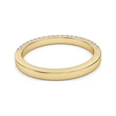 0.37 CTTW Shared-Prong Half Eternity Wedding Band in 10K Yellow Gold thumbnail 3