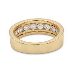 0.98 CTTW Multi-Row Pave Eternity Band | Wide Diamond Ring in 10K Yellow Gold thumbnail 3
