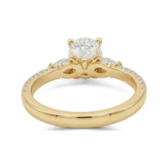 2.31 CTTW Initial Letter Ring with Micro-Pave Oval Accents in 10K Yellow Gold thumbnail 3