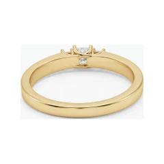 0.6 CTTW Princess-Cut Three-Stone Engagement Ring in 10K Yellow Gold thumbnail 3