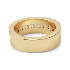 2.59 CTTW Princess-Cut Channel Wide Wedding Band in 10K Yellow Gold thumbnail 3
