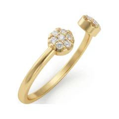 0.1 CTTW Open Floral Cluster Ring with Round Stones in 10K Yellow Gold thumbnail 2