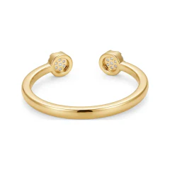 0.1 CTTW Open Floral Cluster Ring with Round Stones in 10K Yellow Gold thumbnail 3