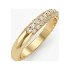 0.35 CTTW Half-Eternity Shared-Prong Band in 10K Yellow Gold thumbnail 2