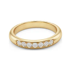 0.35 CTTW Half-Eternity Shared-Prong Band in 10K Yellow Gold thumbnail 3