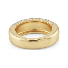 1.74 CTTW Domed Multi-Row Shared-Prong Diamond Wedding Band in 10K Yellow Gold thumbnail 3