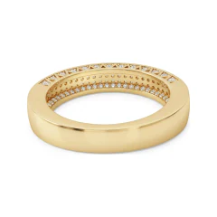 0.52 CTTW Multi-Row Micro-Pave Half Eternity Band in 10K Yellow Gold thumbnail 3