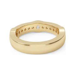 0.8 CTTW Graduated Flush-Set Diamond Half Eternity Band in 10K Yellow Gold thumbnail 3