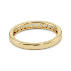 0.4 CTTW Round Channel-Set Half Eternity Wedding Band in 10K Yellow Gold thumbnail 3