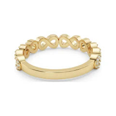 0.19 CTTW Infinity Pave Eternity Band, Continuous Loop in 10K Yellow Gold thumbnail 3