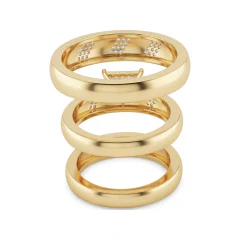 0.4 CTTW Pave Diamond Cluster Bridal Set in 10K Yellow Gold thumbnail 3