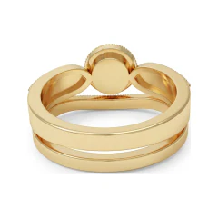 0.5 CTTW Cluster Halo Bypass Bridal Set | Multi-Row Pave in 10K Yellow Gold thumbnail 3