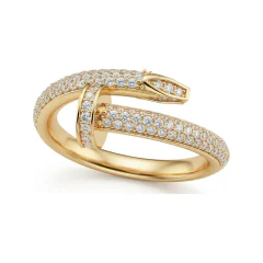 0.91 CTTW Snake Wrap Ring with Micro-Pave Detail in 10K Yellow Gold thumbnail 1