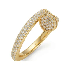 0.91 CTTW Snake Wrap Ring with Micro-Pave Detail in 10K Yellow Gold thumbnail 2