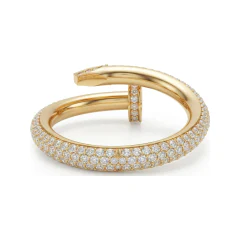 0.91 CTTW Snake Wrap Ring with Micro-Pave Detail in 10K Yellow Gold thumbnail 3