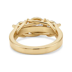 2.91 CTTW Round Three-Stone Trellis Engagement Ring in 10K Yellow Gold thumbnail 3