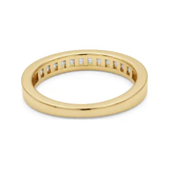 0.6 CTTW Princess Channel Set Half Eternity Band Wedding Ring in 10K Yellow Gold thumbnail 3