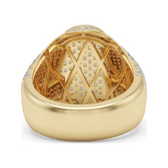 2.87 CTTW Religious Dome Statement Ring | Micro-Pave & Baguette in 10K Yellow Gold thumbnail 3