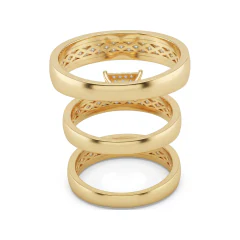 0.79 CTTW Micro-Pave Cluster Bridal Set in 10K Yellow Gold thumbnail 3