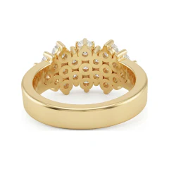 1.73 CTTW Round Diamond Cluster Cocktail Ring & Band in 10K Yellow Gold thumbnail 3