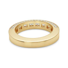 1.21 CTTW Princess & Round Diamond Channel Eternity Band in 10K Yellow Gold thumbnail 3