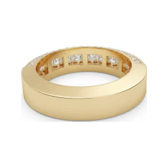 1.78 CTTW Princess Channel Micro-Pave Eternity Wedding Band in 10K Yellow Gold thumbnail 3