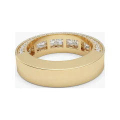 2.73 CTTW Princess & Round Eternity Band, Multi-Row in 10K Yellow Gold thumbnail 3