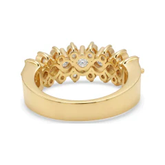 1.92 CTTW Round Cluster Cocktail Ring and Band in 10K Yellow Gold thumbnail 3