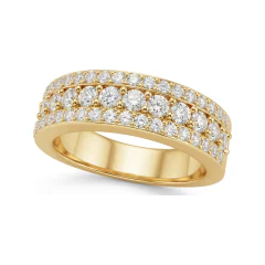 0.94 CTTW Multi-Row Pave Half-Eternity Band in 10K Yellow Gold thumbnail 1